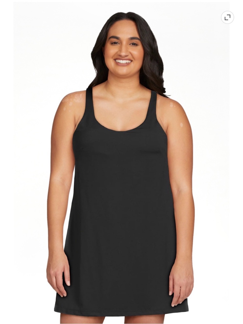 Avia Black Scoop-Neck Swim Cover-Up Dress